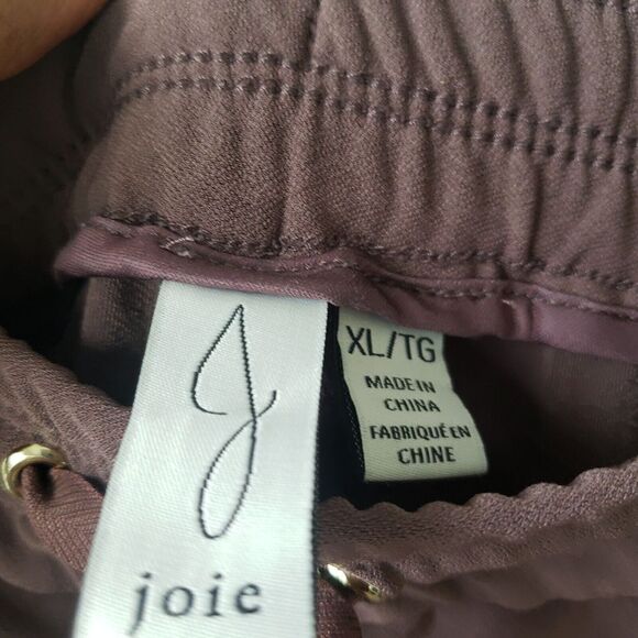 Joie Tapered Leg Mauve Elastic Drawstring Waist Slit Hem Pants size XL - Picture 6 of 7